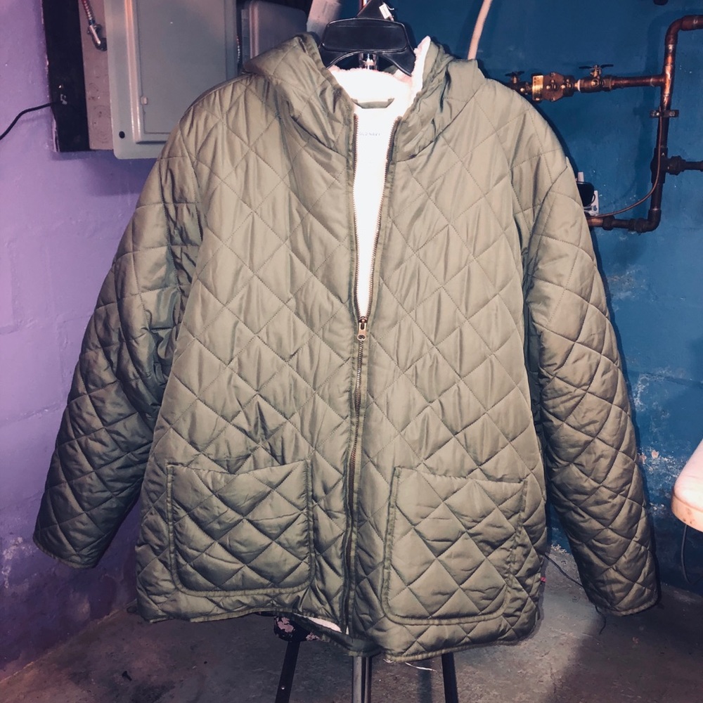 Sherpa-Lined Quilted Jacket for Women 2x